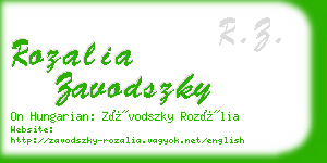 rozalia zavodszky business card